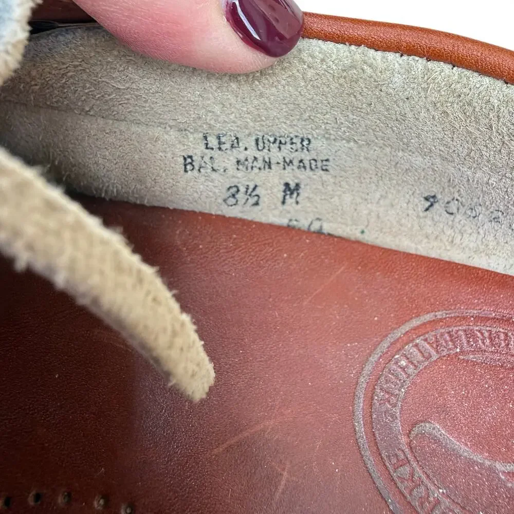 Vintage‎ Dooney & Bourke Regatta Boat Shoes Brown Tan Leather Women's - 8.5